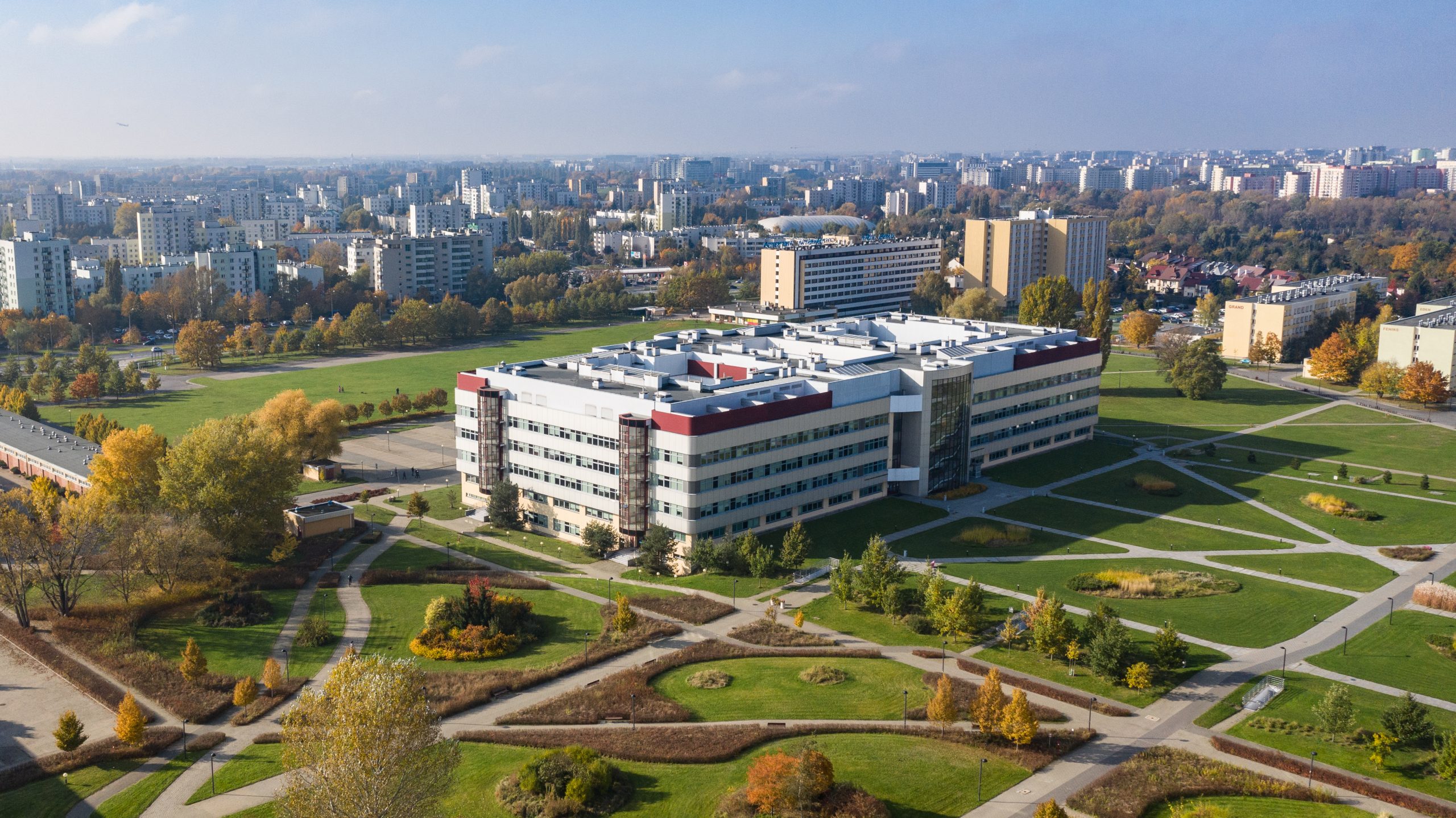 Aerial view of the SGGW campus in Warsaw